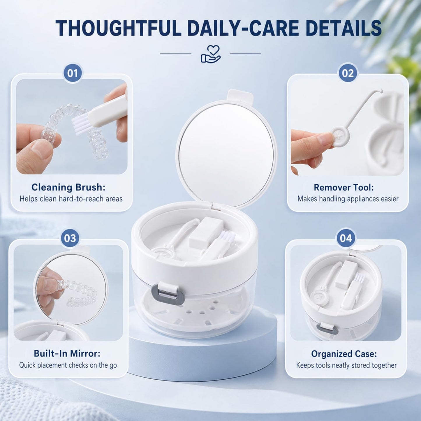 Retainly™ 3-in-1 Retainer Cleaning Case